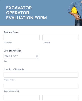 mini digger risk assessment|excavator operator evaluation form.